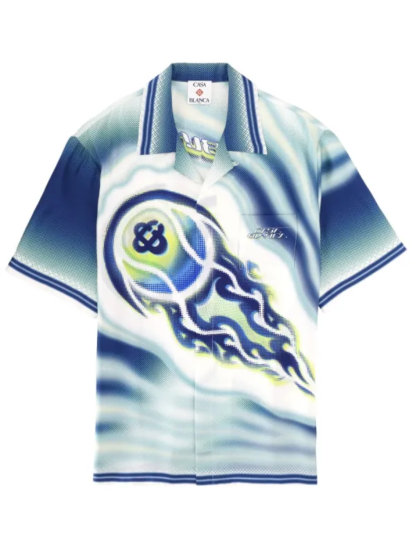 "Flaming Tennis Ball" Shirt sold by Wanan Luxury