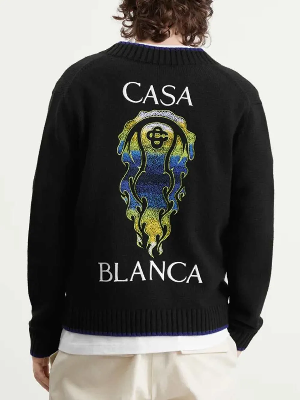 Flaming Tennis Ball Cardigan - Black sold by Wanan Luxury product image thumbnail 4