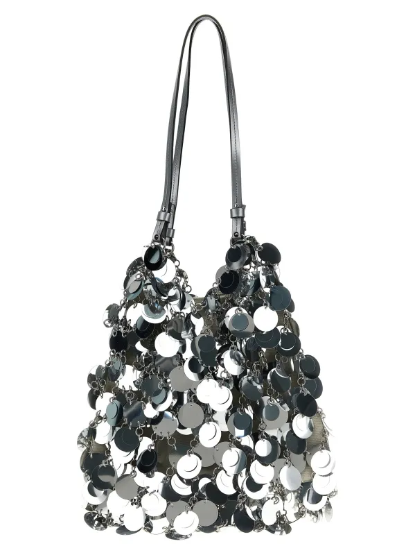 Silver Sparkle Discs Large Shoulder Bags Silver made by Paco Rabanne