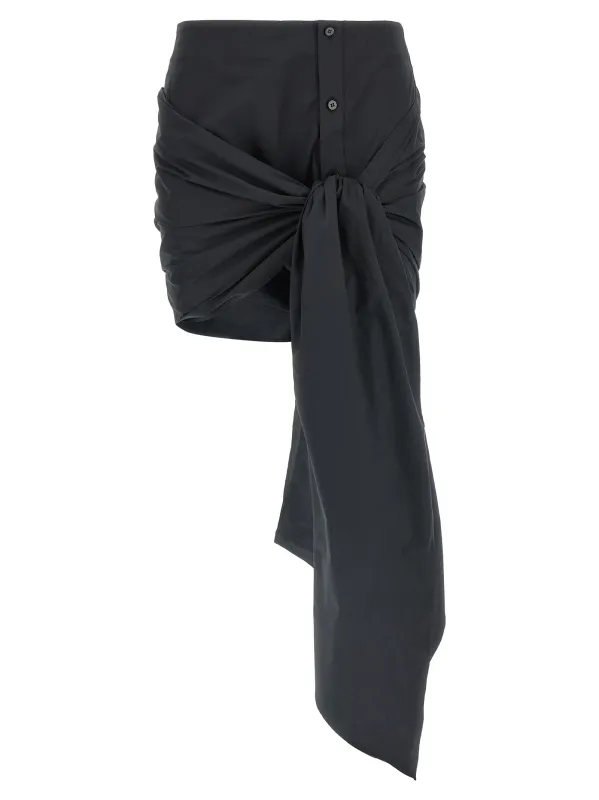 -Bow Skirt Skirts Black sold by Wanan Luxury