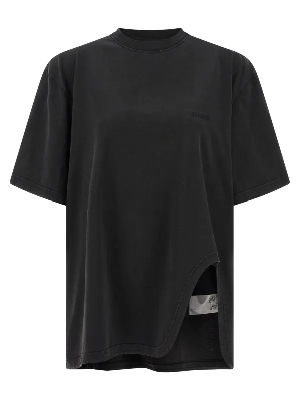 Shaped Split T-Shirt Black sold by Wanan Luxury