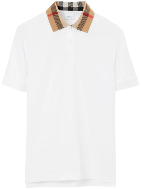 Check Collar Cotton Polo Shirt sold by Wanan Luxury