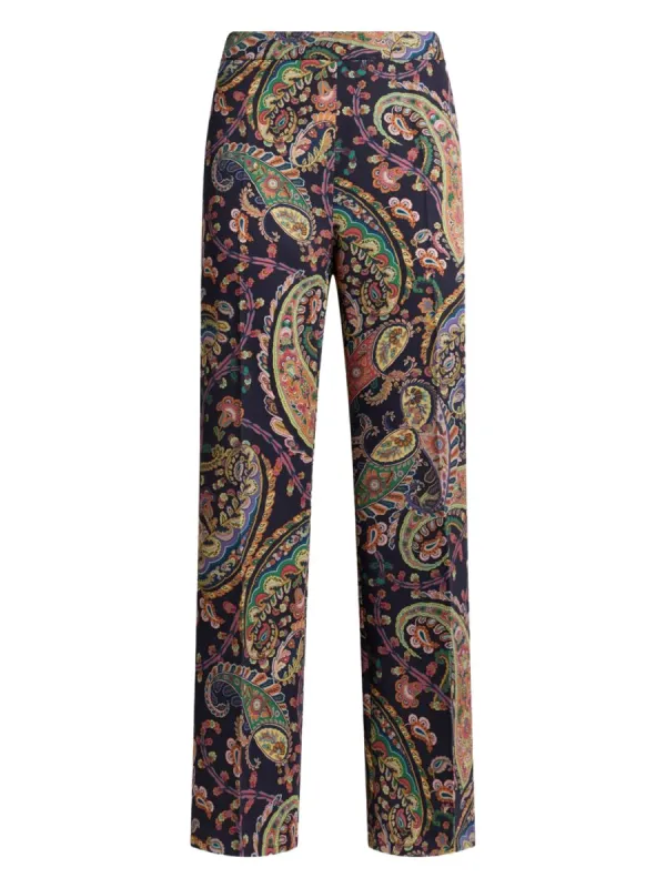 Paisley Foliage "Bootcut" Pants sold by Wanan Luxury