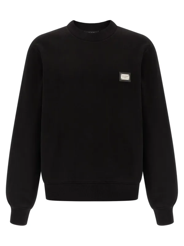 Logo Plate Sweatshirt Black sold by Wanan Luxury