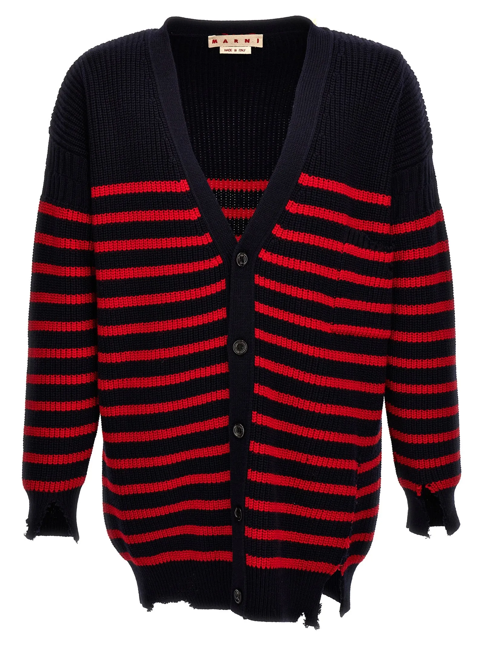 Destroyed Effect Striped Cardigan Sweaters And Cardigans Multicolor sold by Wanan Luxury