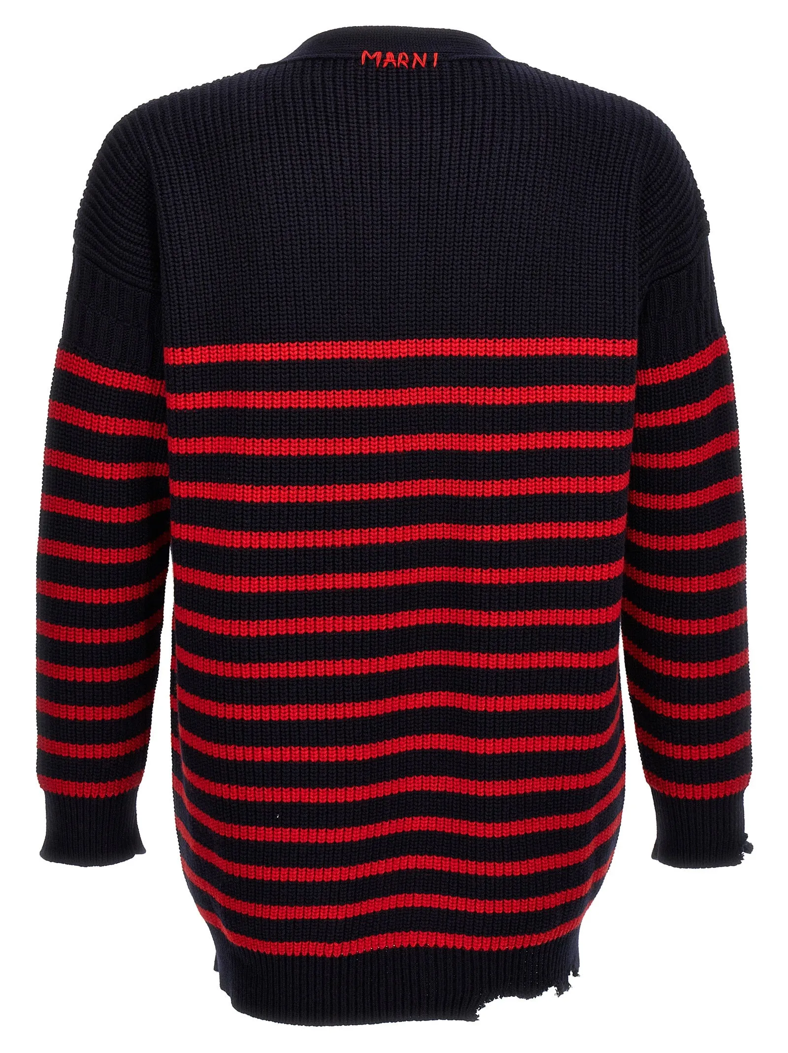 Destroyed Effect Striped Cardigan Sweaters And Cardigans Multicolor sold by Wanan Luxury product image thumbnail 2