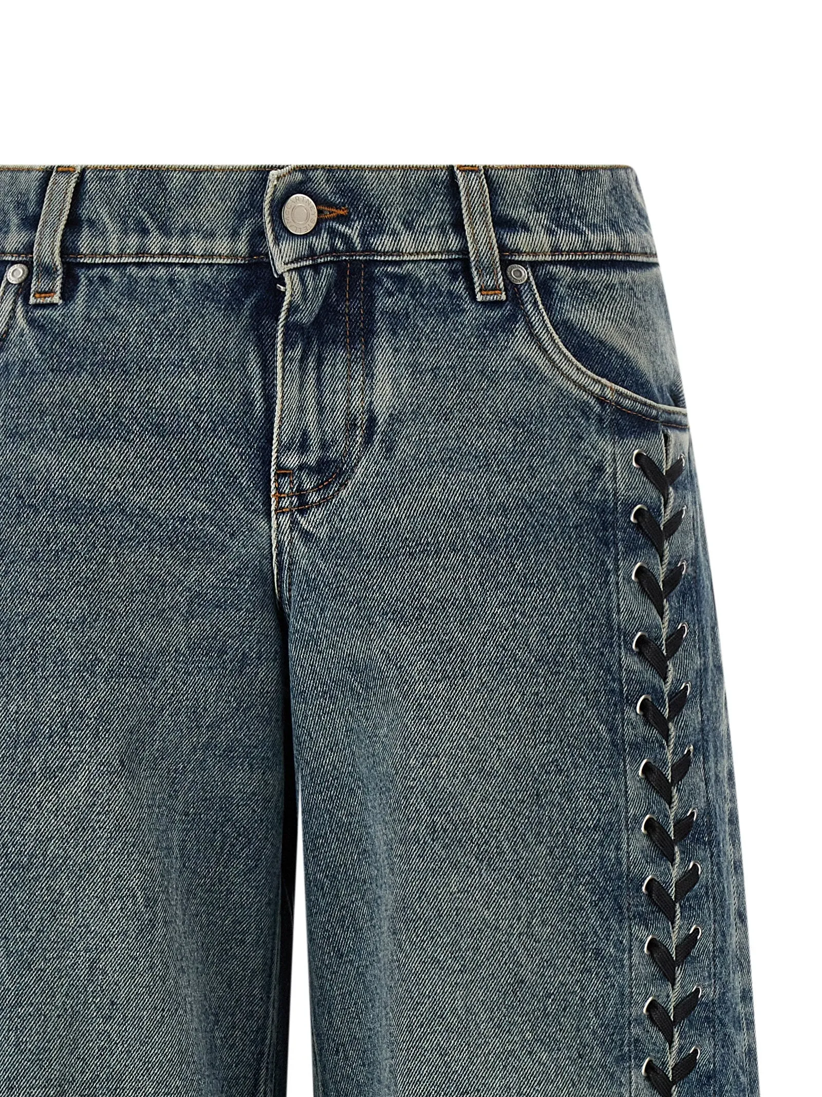 Lace-Up Jeans Blue sold by Wanan Luxury product image thumbnail 3