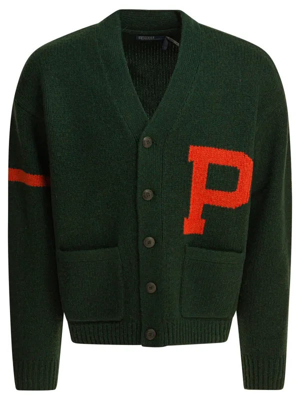 V-Neck Cardigan With Logo Knitwear Green made by Polo by Ralph Lauren