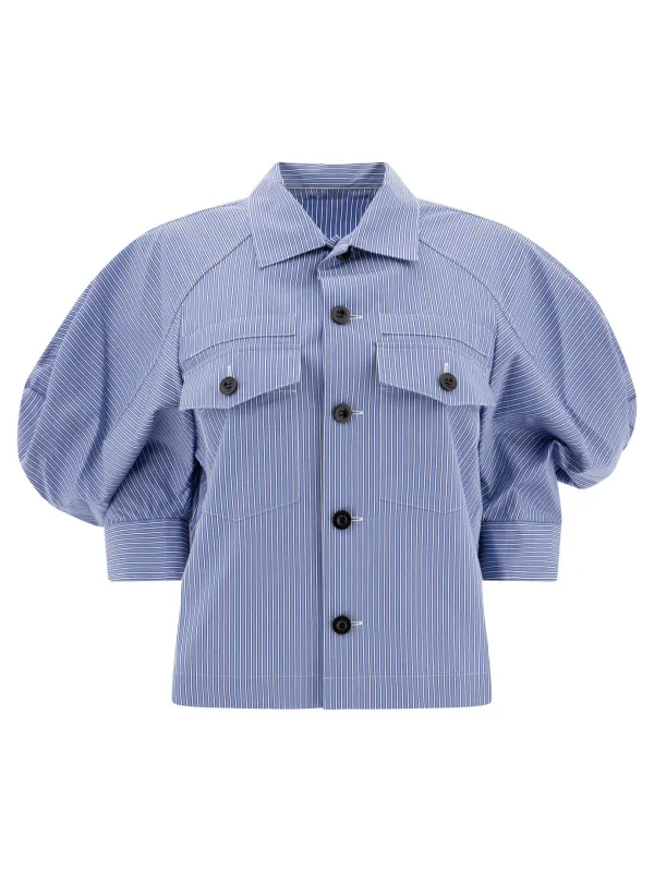 Cotton Shirt Shirts Blue made by Sacai