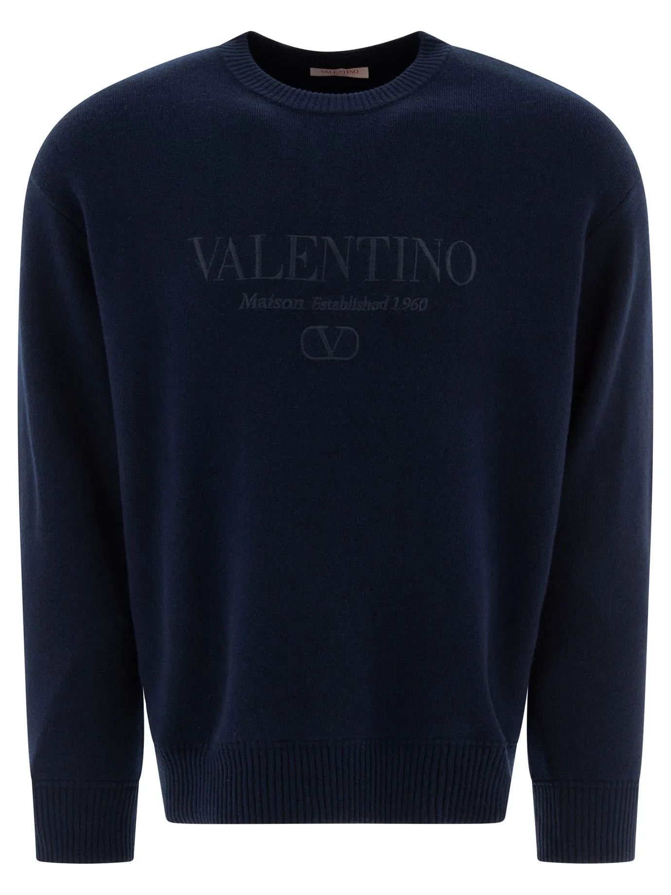 Wool Sweater With Valentino Embroidery Knitwear Blue sold by Wanan Luxury