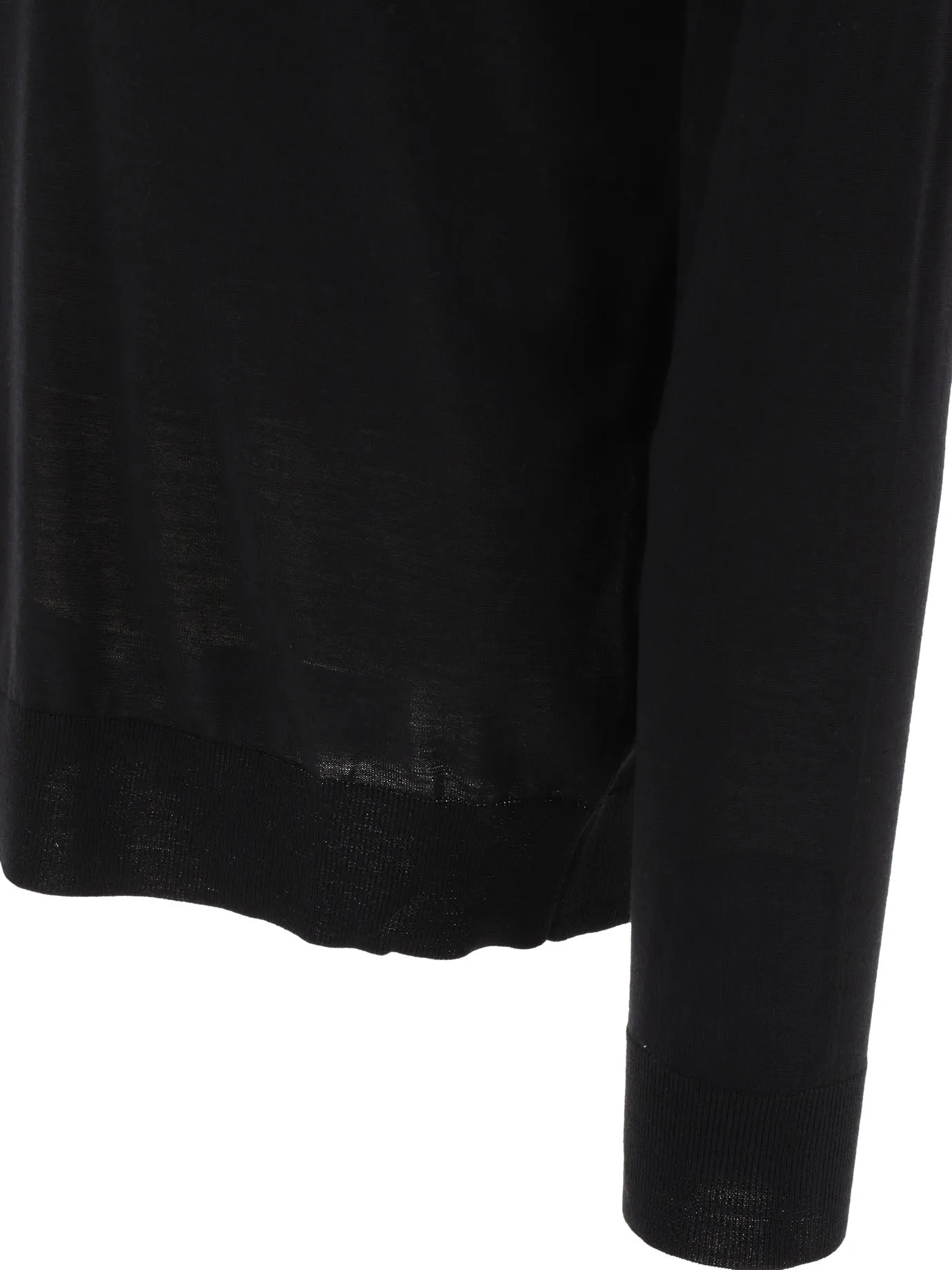 Wool Long-Sleeved Polo Shirt Polo Shirts Black sold by Wanan Luxury product image thumbnail 4