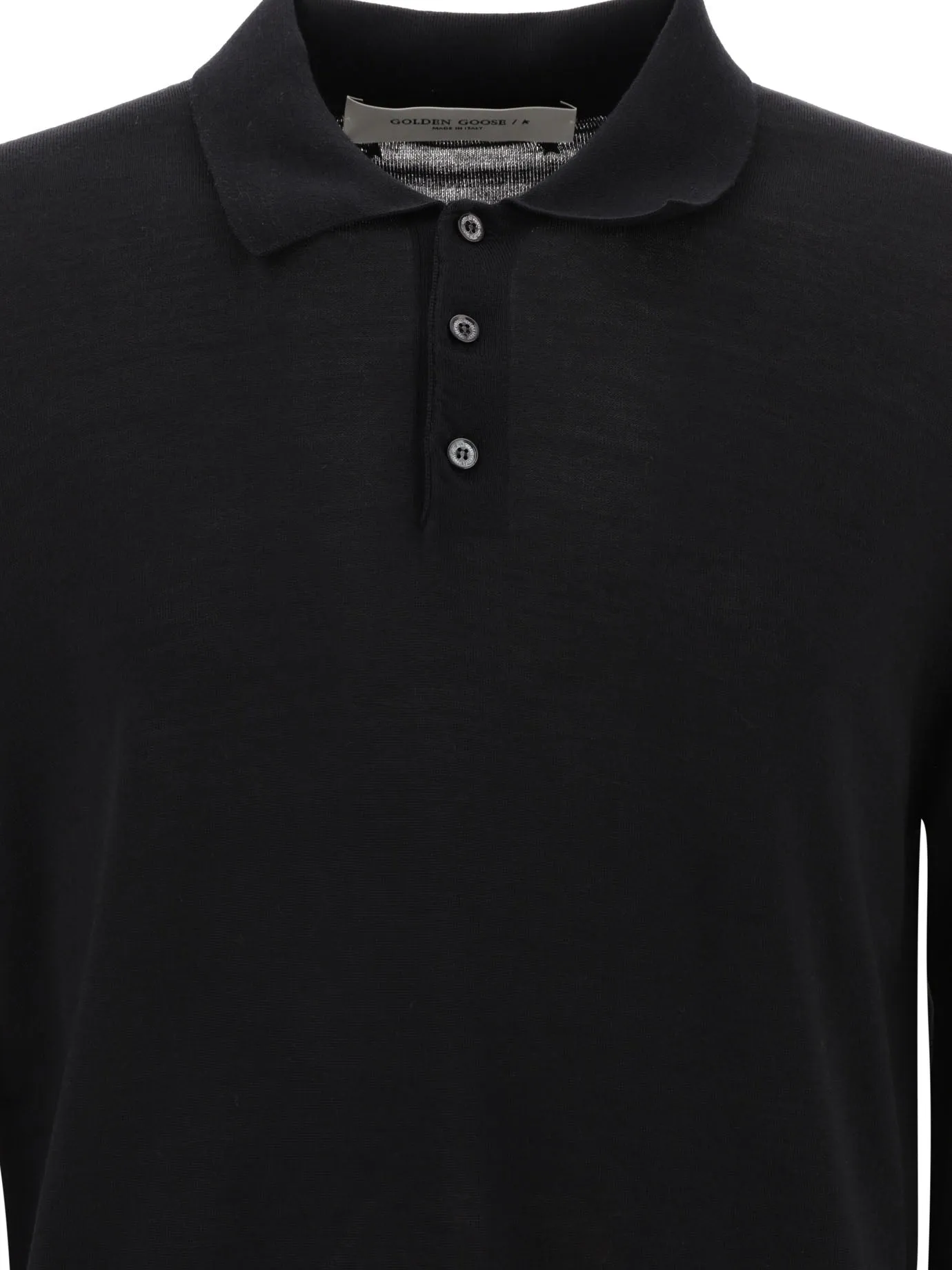 Wool Long-Sleeved Polo Shirt Polo Shirts Black sold by Wanan Luxury product image thumbnail 3