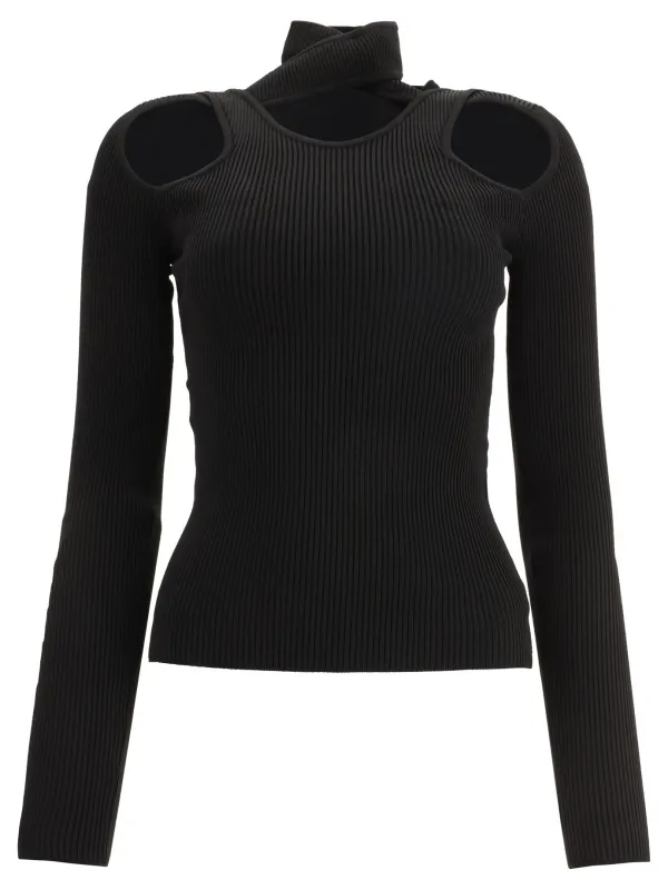 Turtleneck With Cut-Out Tops Black sold by Wanan Luxury