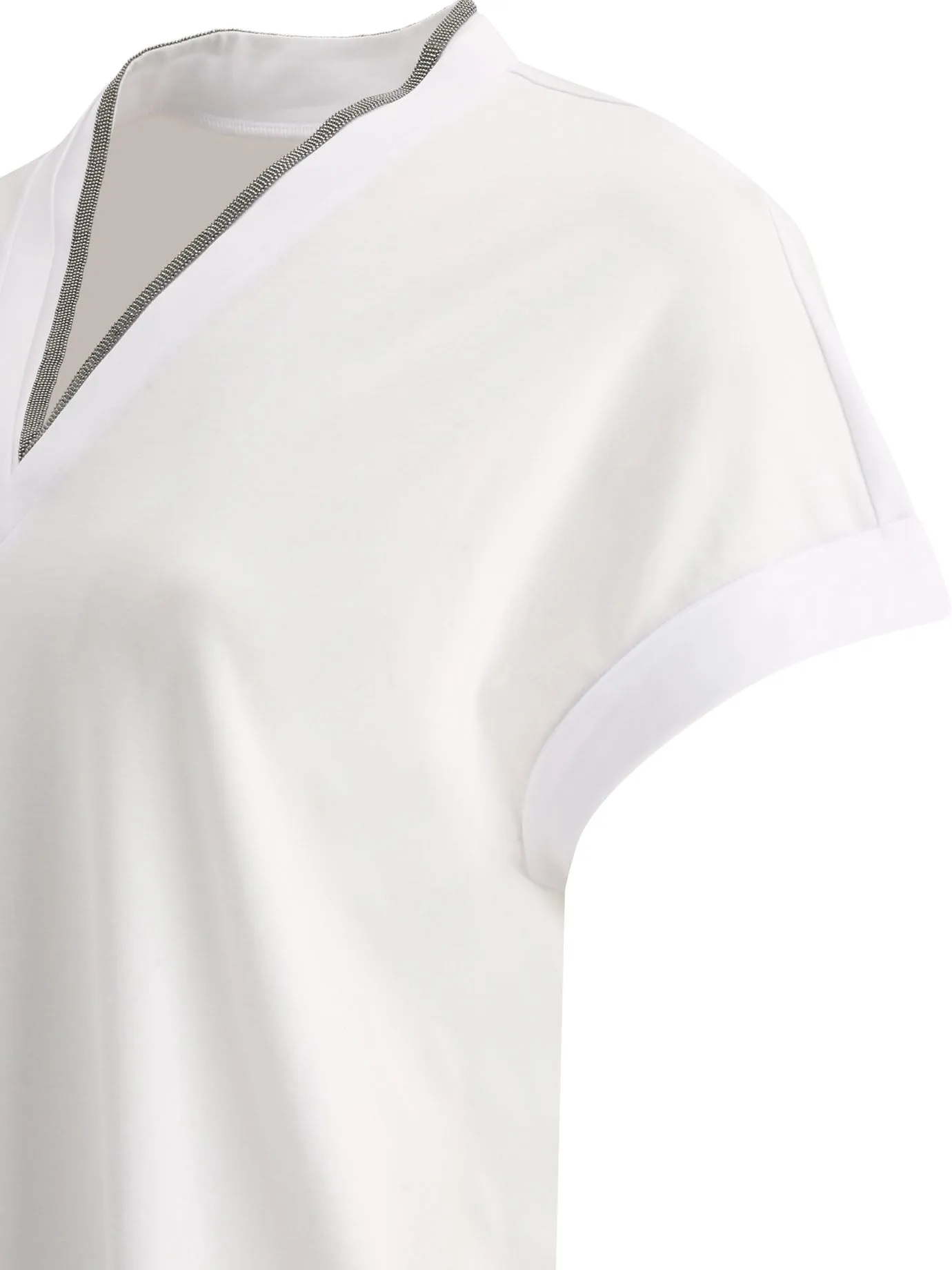T-Shirt With Shiny Contour T-Shirts White sold by Wanan Luxury product image thumbnail 4