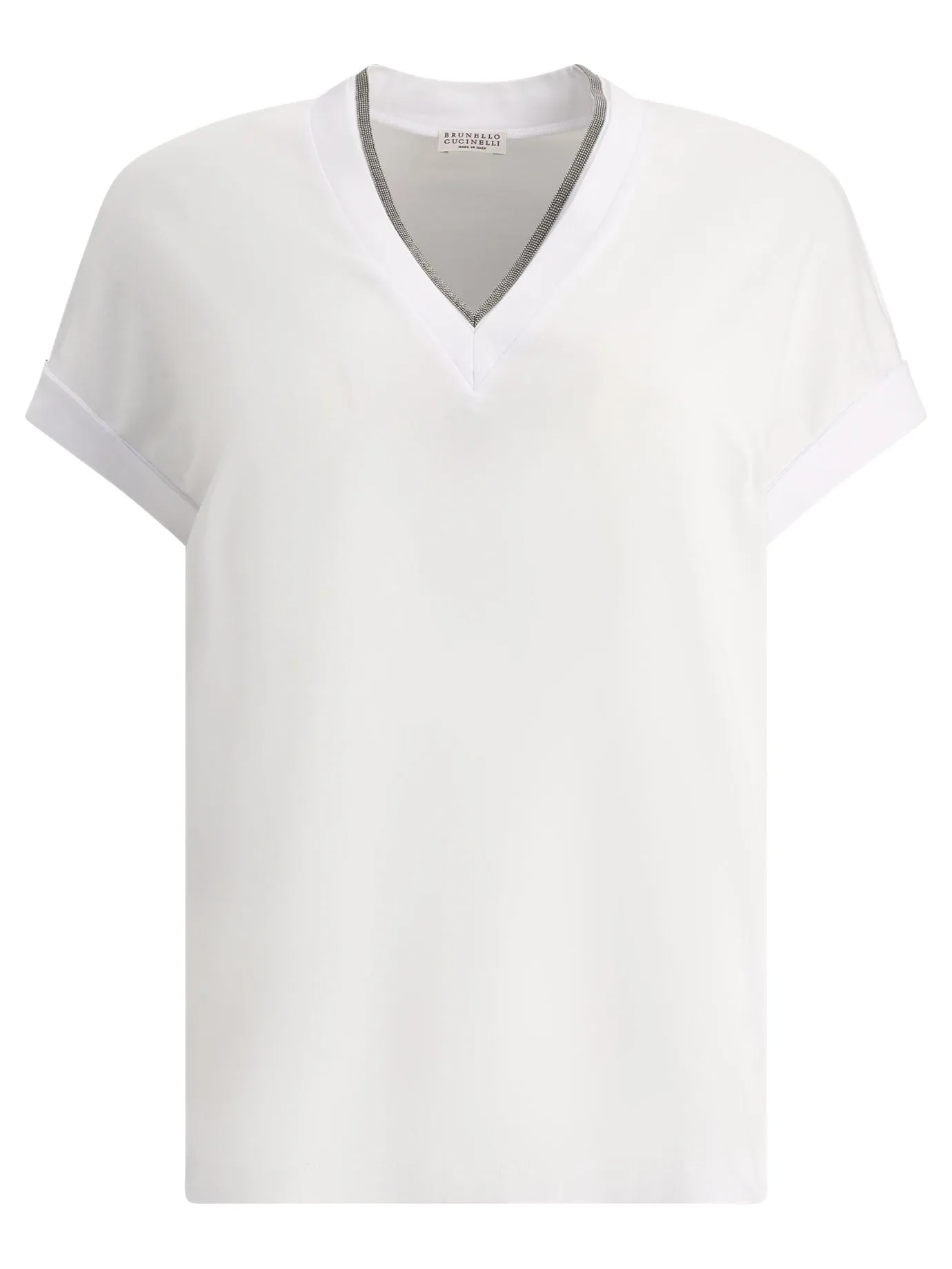 T-Shirt With Shiny Contour T-Shirts White sold by Wanan Luxury