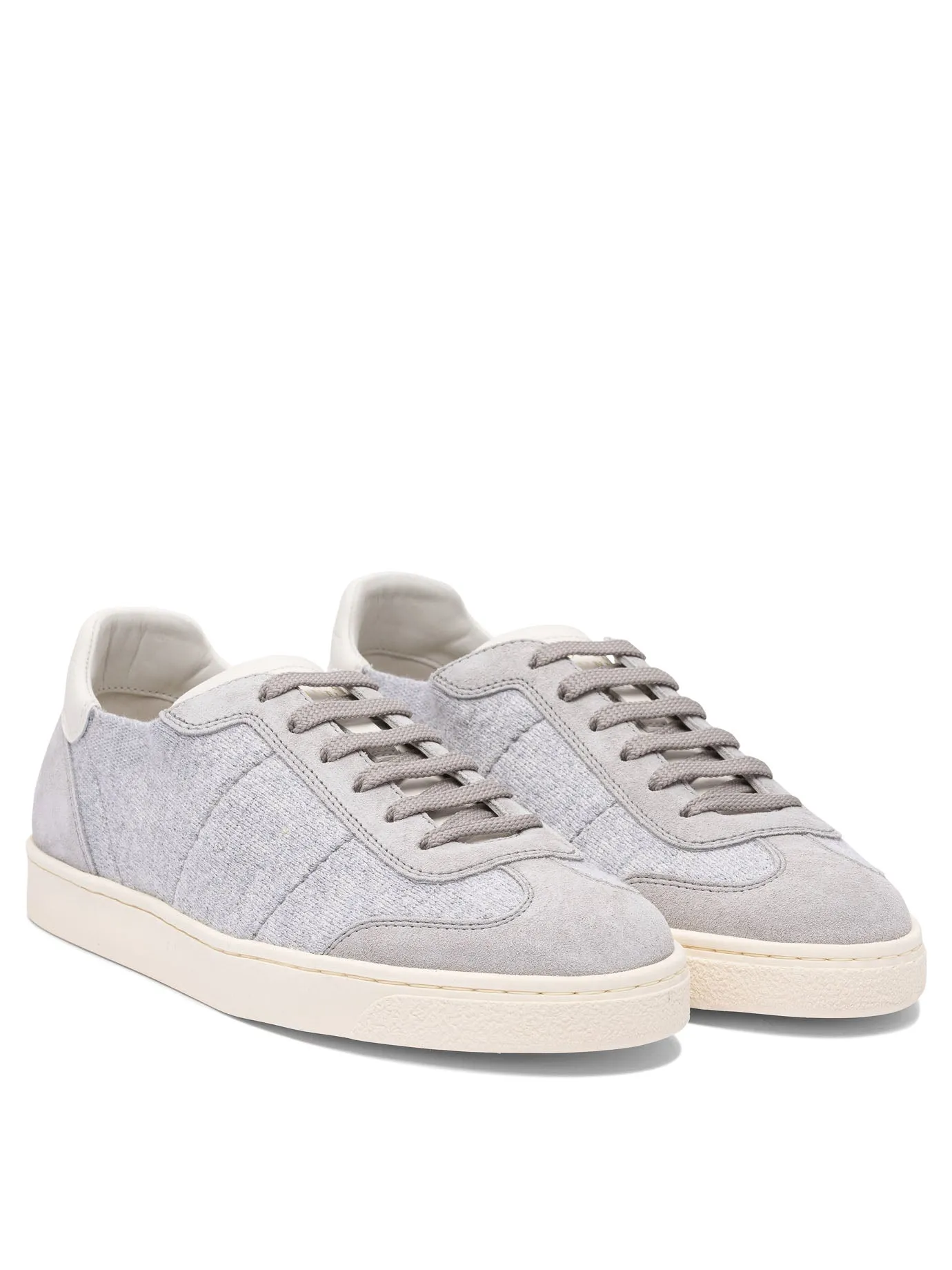 Cotton Knit, Suede And Soft Calf Sneakers Sneakers & Slip-On Grey sold by Wanan Luxury product image thumbnail 2