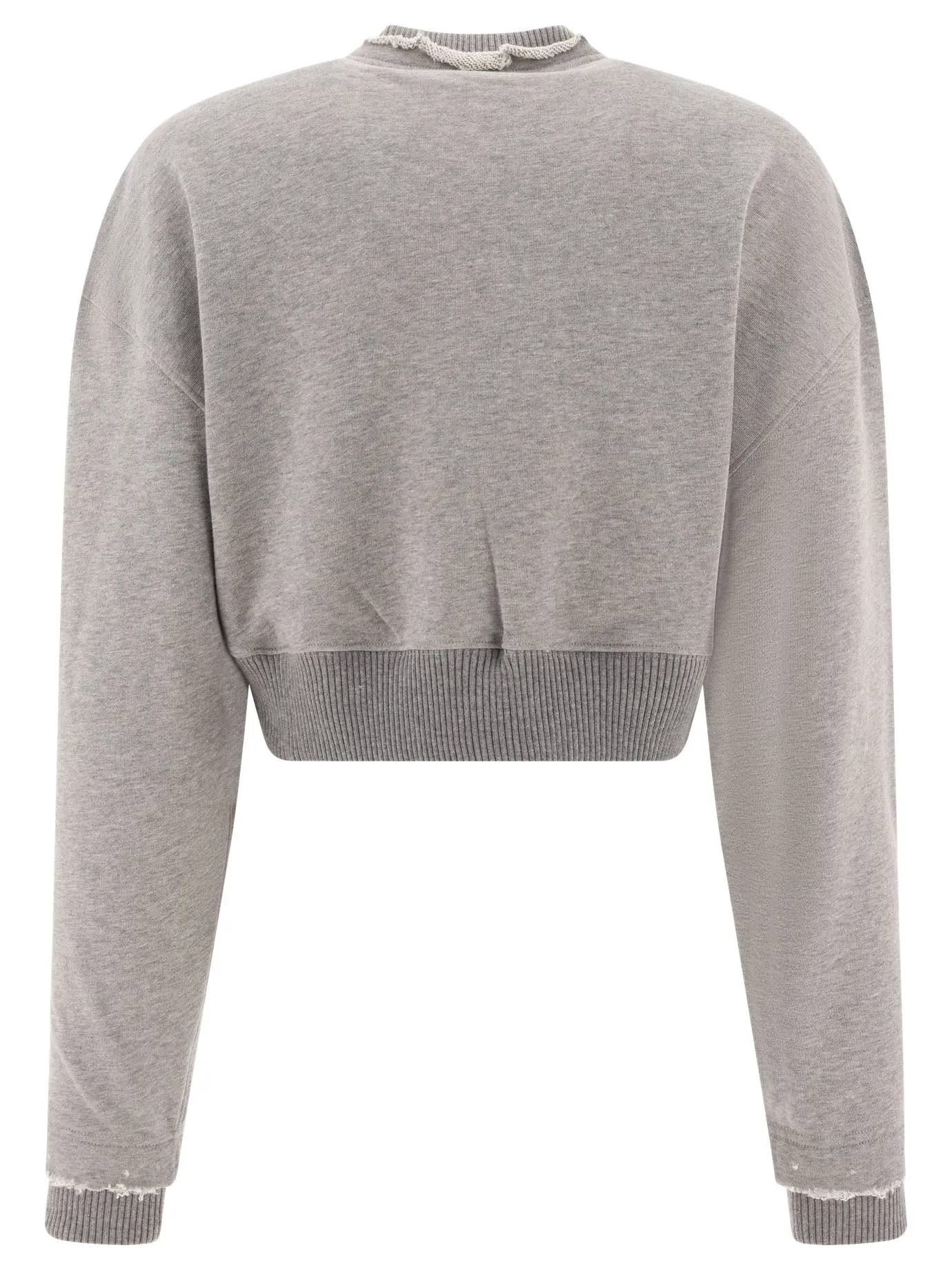 Cropped Sweatshirt With Mcqueen Logo Sweatshirts Grey sold by Wanan Luxury product image thumbnail 2
