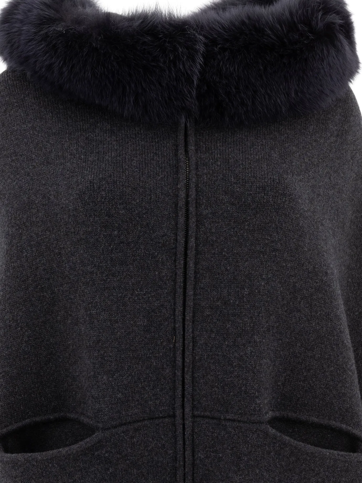 Wool And Cashmere Poncho Jackets And Coats Grey sold by Wanan Luxury product image thumbnail 3