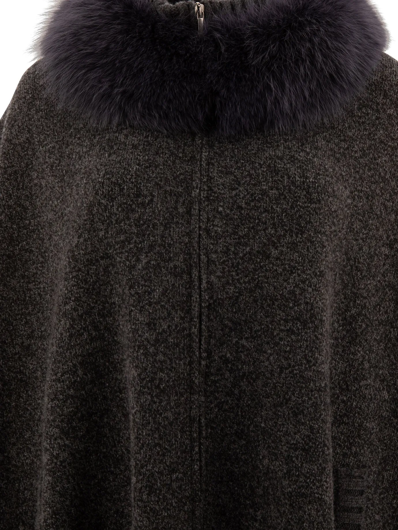 Wool And Cashmere Poncho Jackets And Coats Grey sold by Wanan Luxury product image thumbnail 3