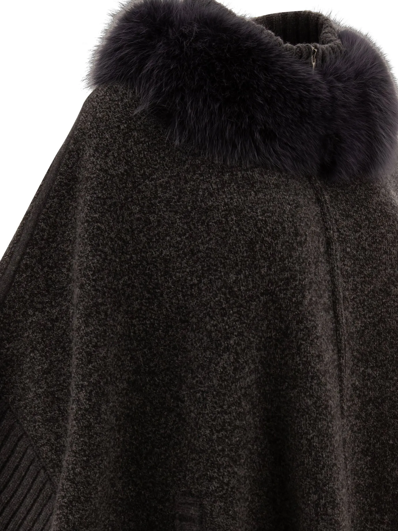 Wool And Cashmere Poncho Jackets And Coats Grey sold by Wanan Luxury product image thumbnail 4