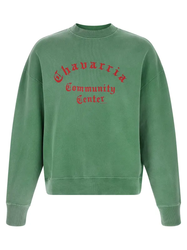 Chavarria Community Center - Hooligan Sweatshirt Green made by Willy Chavarria