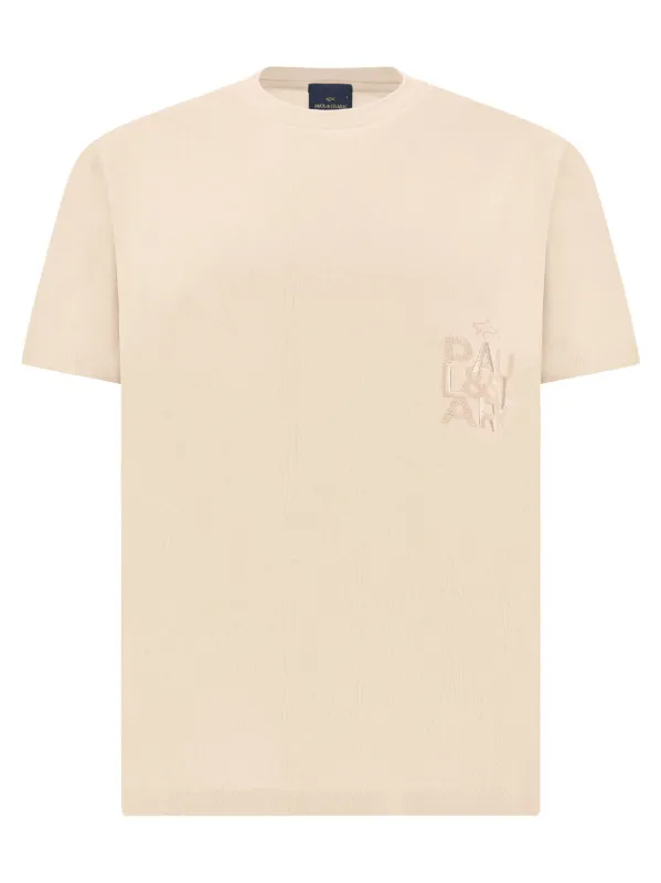 Bold Embroidery Cotton Jersey T-Shirt made by Paul & Shark