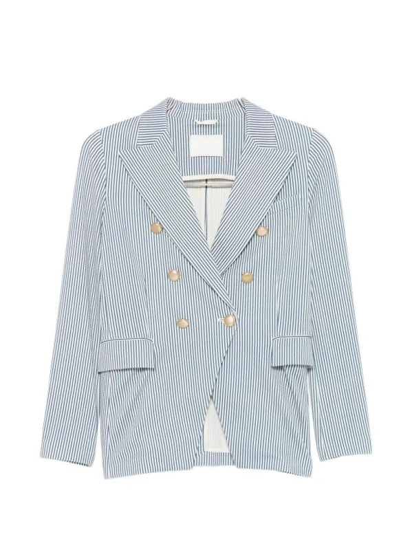 Striped Double-Breasted Jacket made by Wanan Luxury
