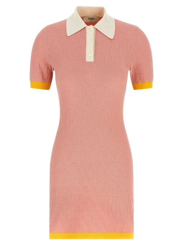 Color-Block Dress Dresses Pink made by Fendi