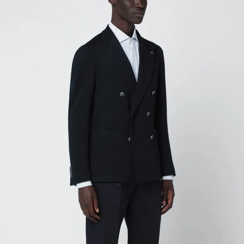 Blue Wool-Blend Double-Breasted Jacket sold by Wanan Luxury