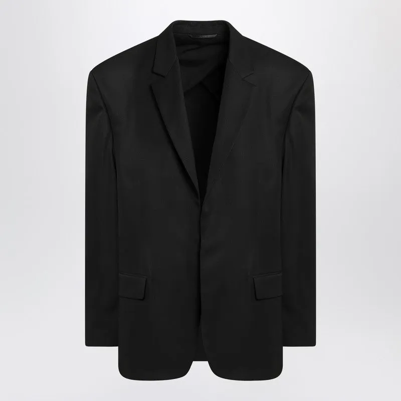 Single-Breasted Jacket Black In Wool sold by Wanan Luxury