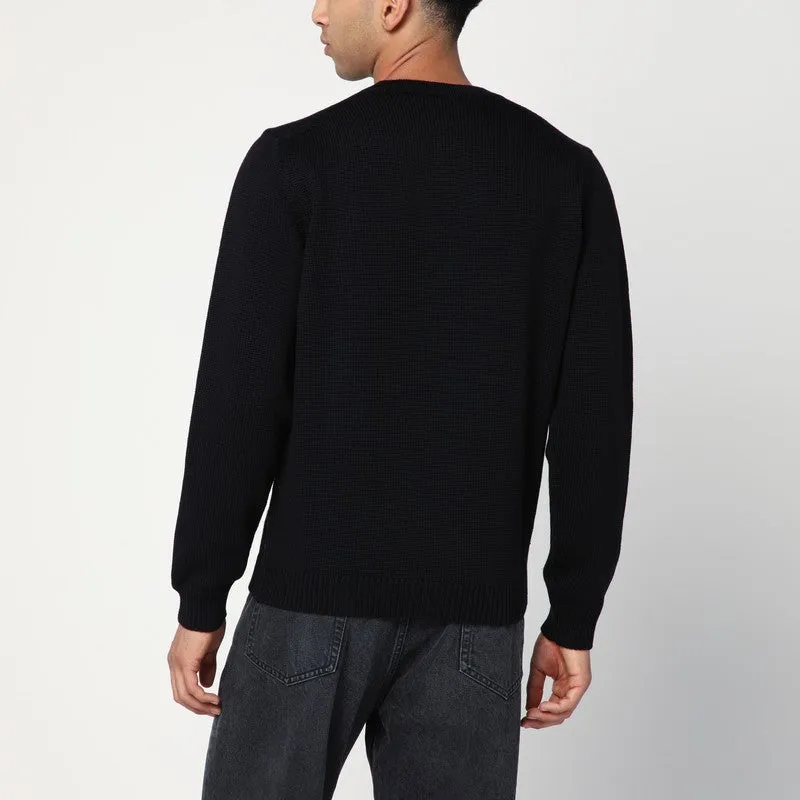 Black Crew Neck Wool Sweater sold by Wanan Luxury product image thumbnail 2