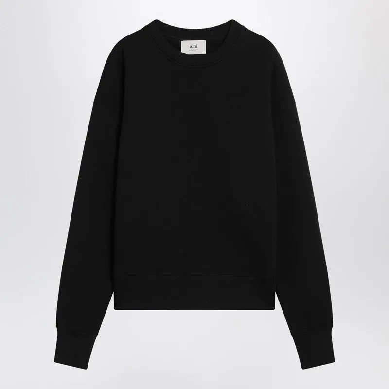 Black Ami De Coeur Crewneck Sweatshirt made by Ami