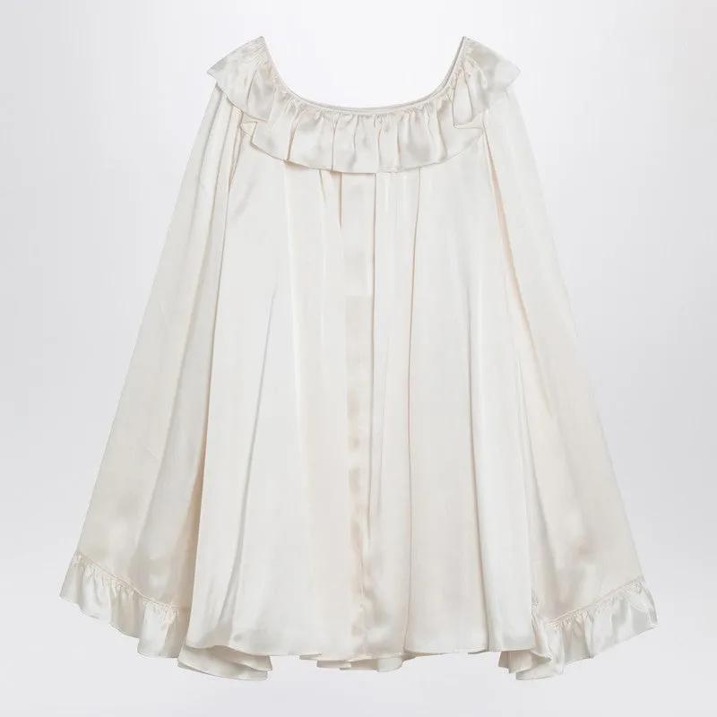 Milky White Mini Dress In Silk sold by Wanan Luxury product image thumbnail 2