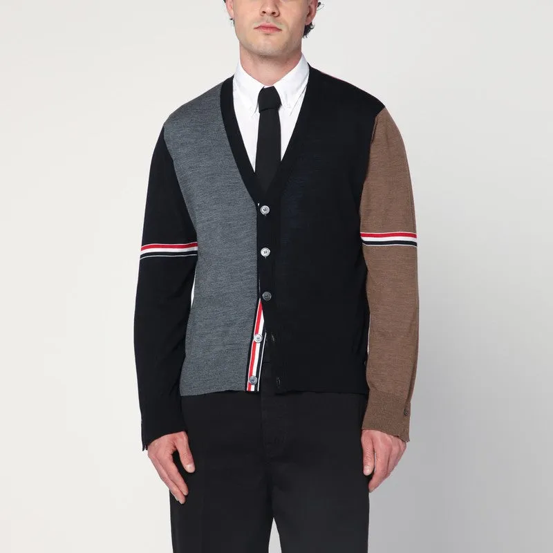 Navy/Grey/Brown Wool Cardigan sold by Wanan Luxury