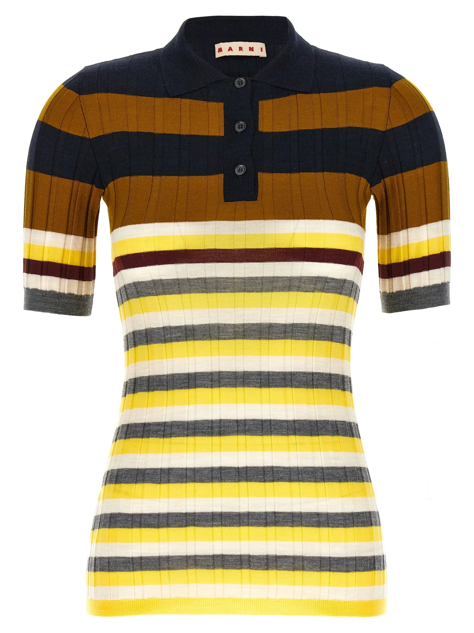 Ribbed Wool Shirt Polo Multicolor sold by Wanan Luxury