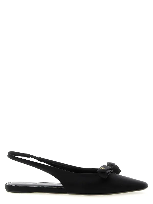 Nano Bow Sling Flat Shoes Black made by Balenciaga