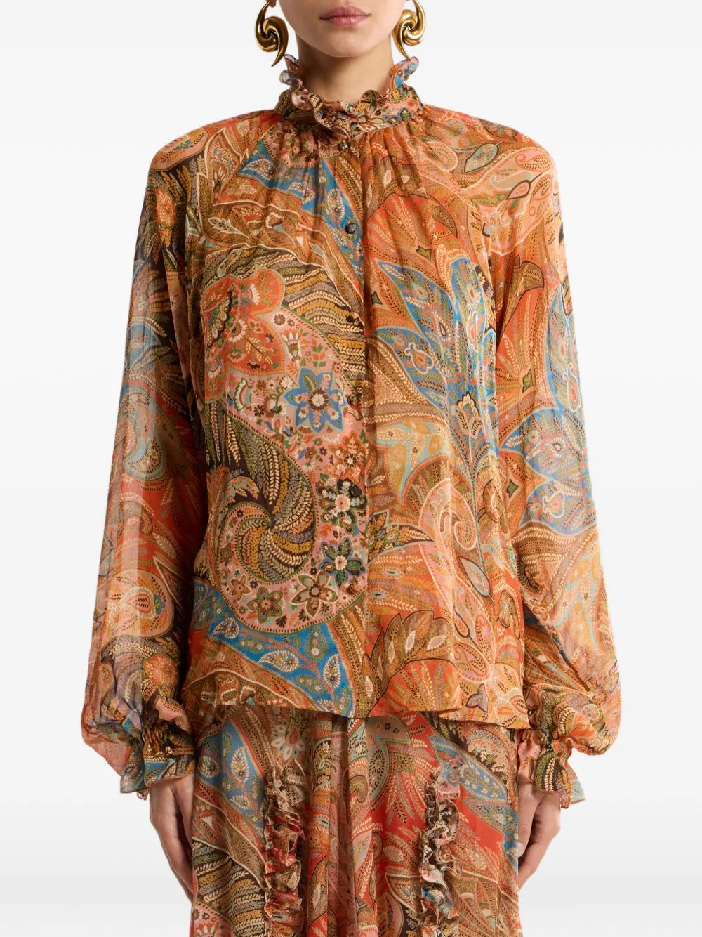 Printed Silk Shirt sold by Wanan Luxury product image thumbnail 3