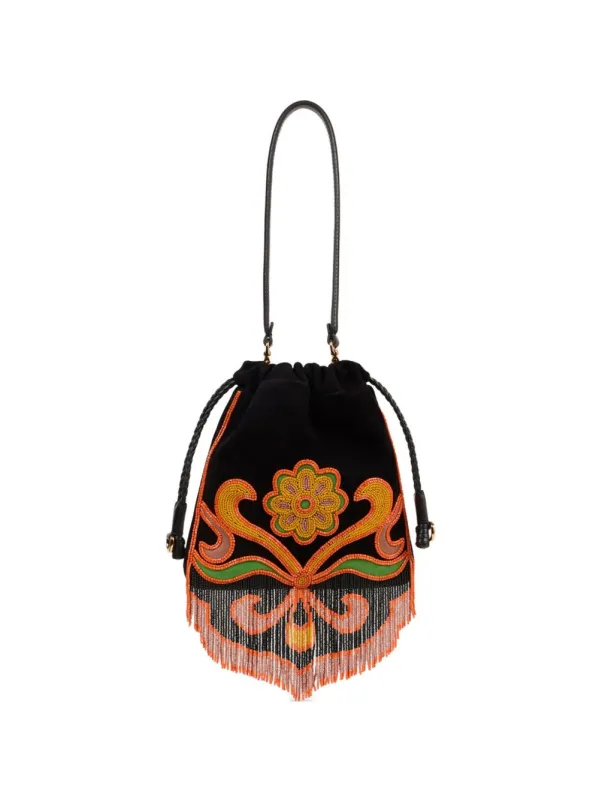 Suede Leather Bucket Bag made by Etro