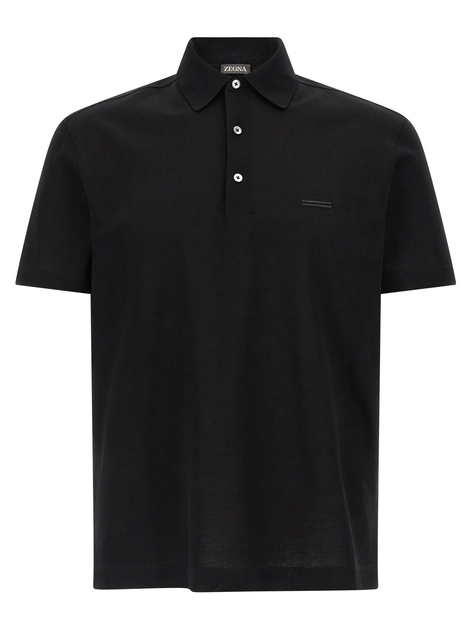 Piqué Cotton Shirt Polo Black sold by Wanan Luxury