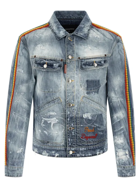 La Jean Puffer Jackets Blue made by DSQUARED2