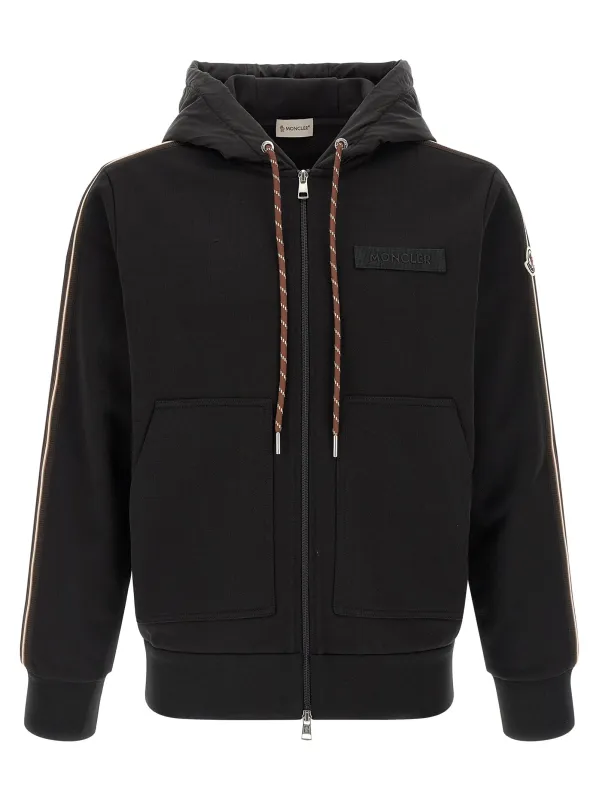 Cotton Hoodie Sweatshirt Black made by Moncler