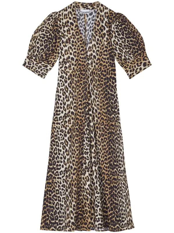 Leopard Print Long Dress made by Ganni