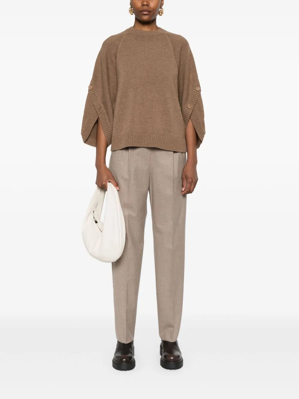 Crew Neck Sweater In Cashmere Wool sold by Wanan Luxury product image thumbnail 3