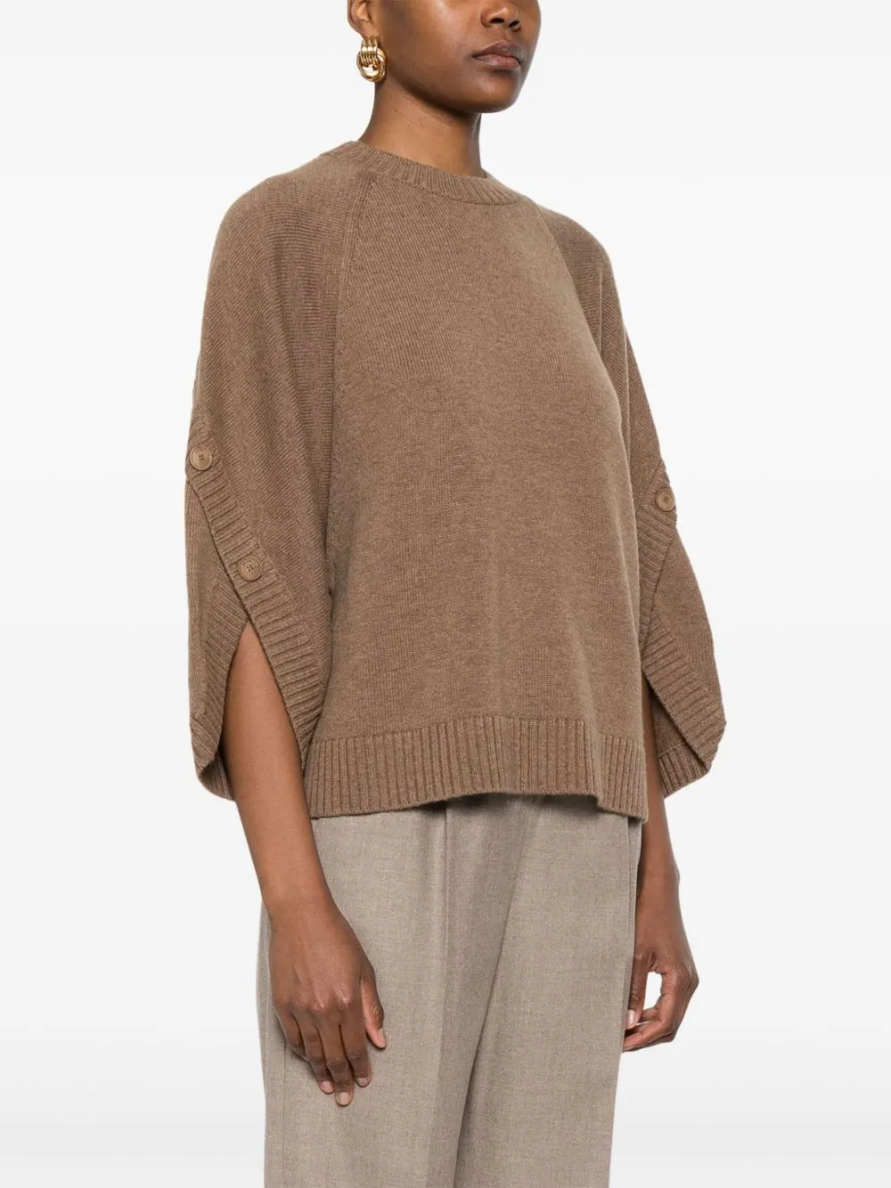 Crew Neck Sweater In Cashmere Wool sold by Wanan Luxury product image thumbnail 5