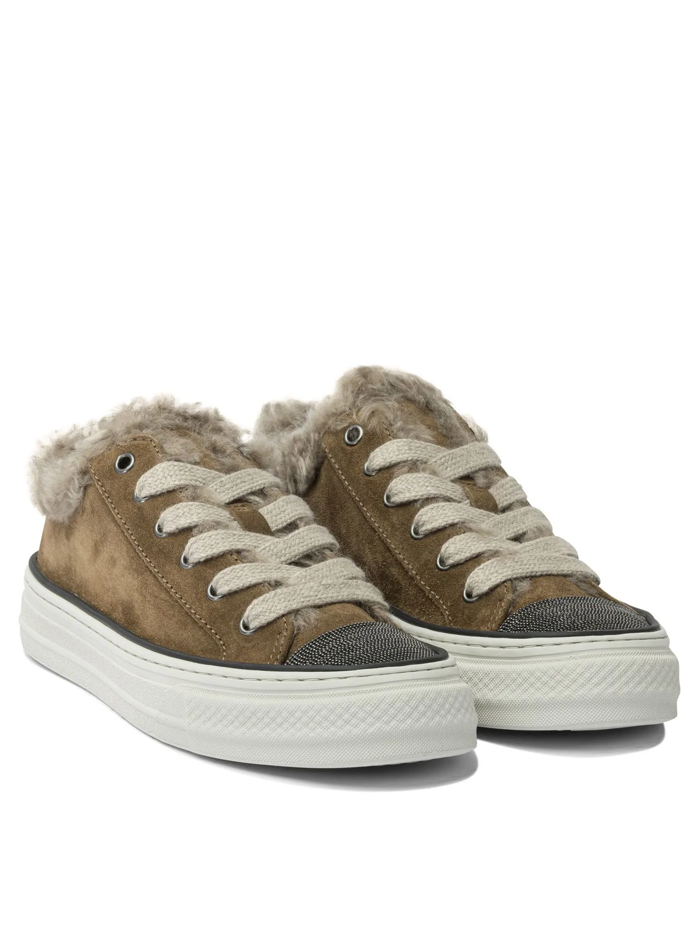 Suede Sneakers With Jewel Detailing Sneakers & Slip-On Brown sold by Wanan Luxury product image thumbnail 2