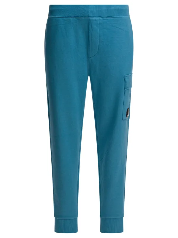 Diagonal Raised Fleece Sweatpants Trousers Light Blue made by C.P. Company