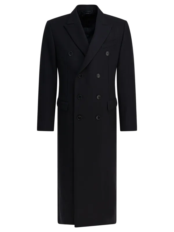 Double-Breasted Wool Jacket Jackets And Coats Black sold by Wanan Luxury