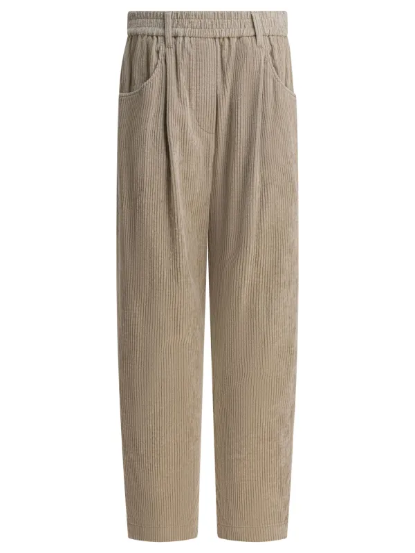 Baggy Pants Trousers Beige made by Brunello Cucinelli