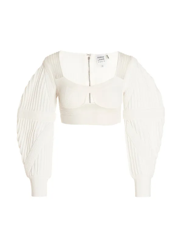 Knit Bustier Top Tops White sold by Wanan Luxury