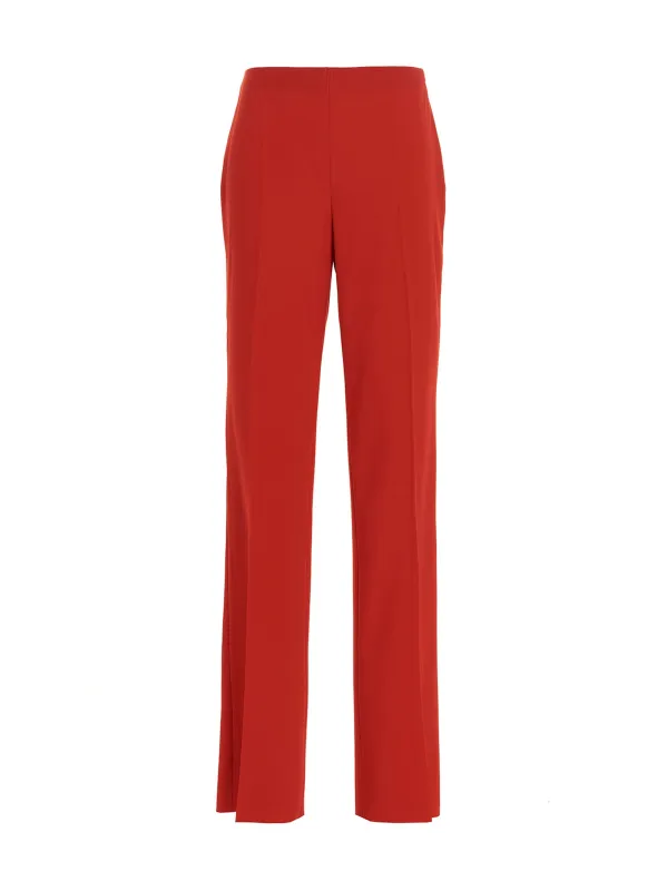 Straight With Pleat Pants Red made by Salvatore Ferragamo